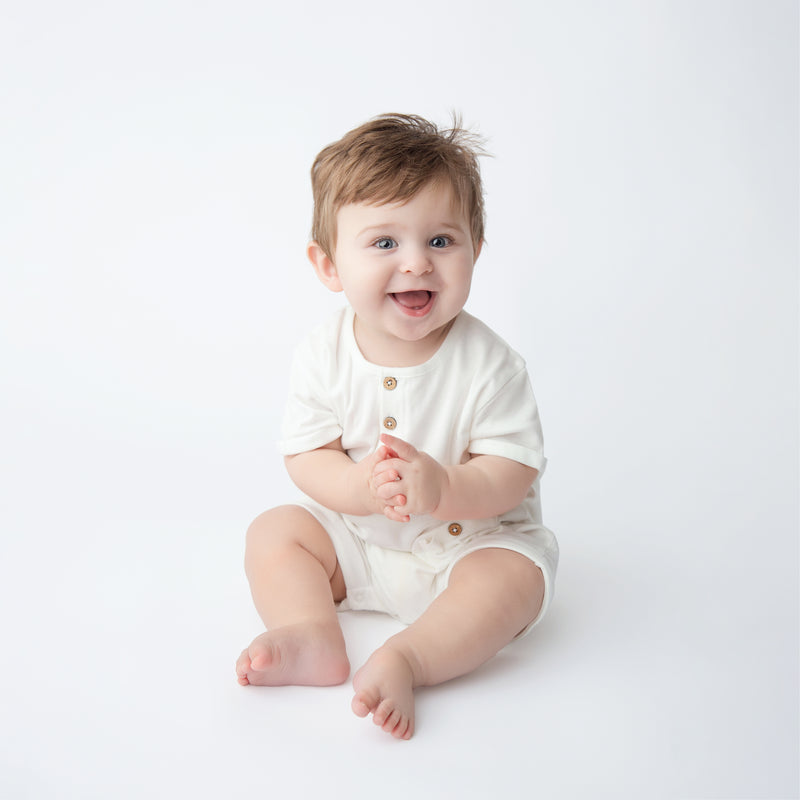 Dawn Romper Half Sleeve - Snow